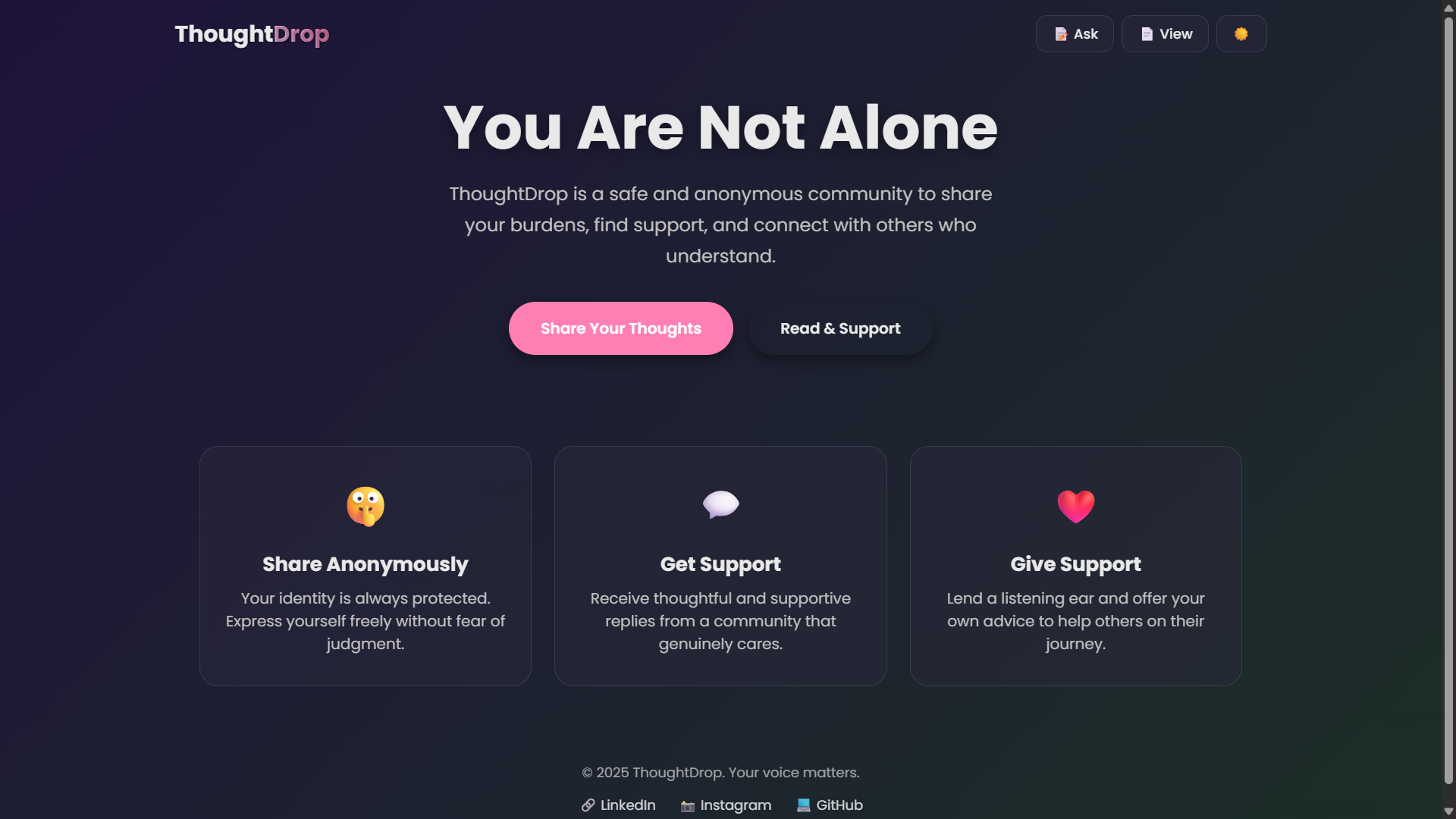 ThoughtsDrop Project